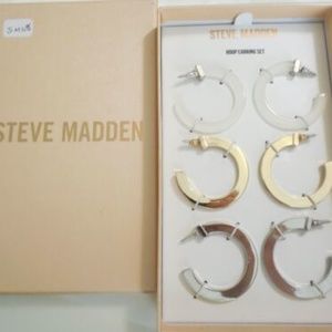 Steve Madden 1-3/4" Medium Lucite Solid Trio Earring Gift Set